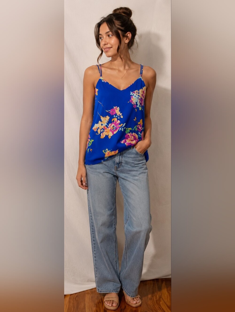 🫑Everly Floral Racerback Tank Top – Size Small